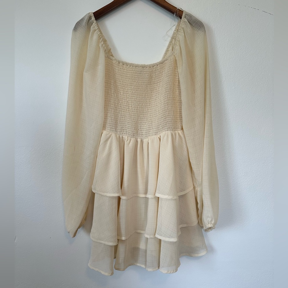 Cream long sleeve romper